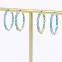 MAXINE TURQUOISE HOOP EARRINGS