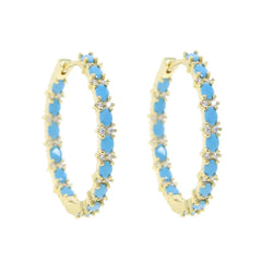 MAXINE TURQUOISE HOOP EARRINGS