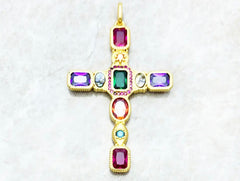 ADALYN MULTI COLOR CROSS NECKLACE