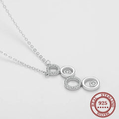 CIRCLE STERLING SILVER PAVE PENDENT NECKLACE