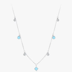 CAPRI STERLING SIVER TURQUOISE DANGLE NECKLACE