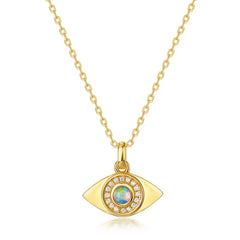 LOUISA GOLD OPAL EVIL EYE NECKLACE