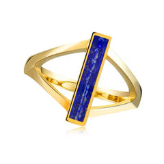 ANGELINE LAPIS LAZULI BAR OPEN FACE RING