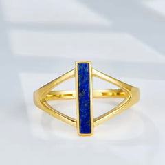 ANGELINE LAPIS LAZULI BAR OPEN FACE RING