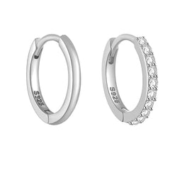 NOEMIE STERLING SILVER BLING HUGGIE EARRINGS