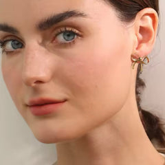 BRUNA BOW DAINTY EARRINGS