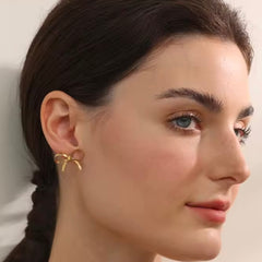 BRUNA BOW DAINTY EARRINGS