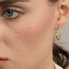 ECHO SMALL INLAID CZ HOOP EARRINGS