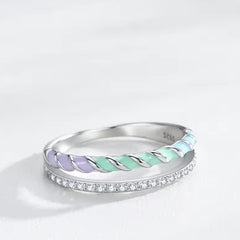 CARLOTTA STERLING SILVER DOUBLE BAND RING