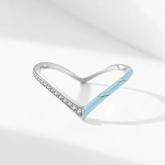 ALMA STERLING SILVER HEART ENAMEL RING