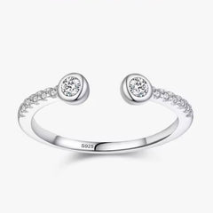 TALIA STERLING SILVER OPEN DUO DIAMOND RING