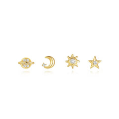 CELESTIAL STERLING SILVER STUD EARRINGS