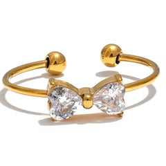 CINZIA BOW CZ  RING