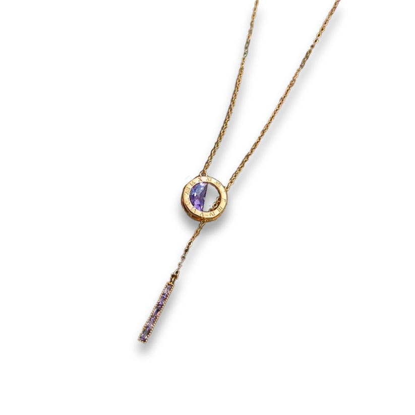 PAOLA ROMAN NUMERAL LARIAT NECKLACE