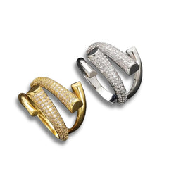 ZOE STERLING SILVER PAVE TWISTED BLING RING