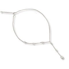 PERLA STERLING SILVER FRESHWATER PEARLS LARIAT NECKLACE