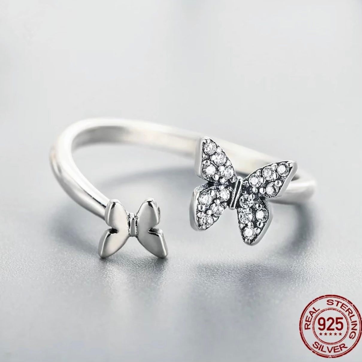 PALOMA STERLING SILVER OPEN SETTING BUTTERFLY RING