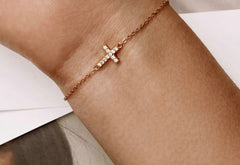 ISLA STERLING SILVER CROSS BRACELET