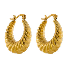 AMBRA CROISSANT SMOOTH SMALL HOOP EARRINGS