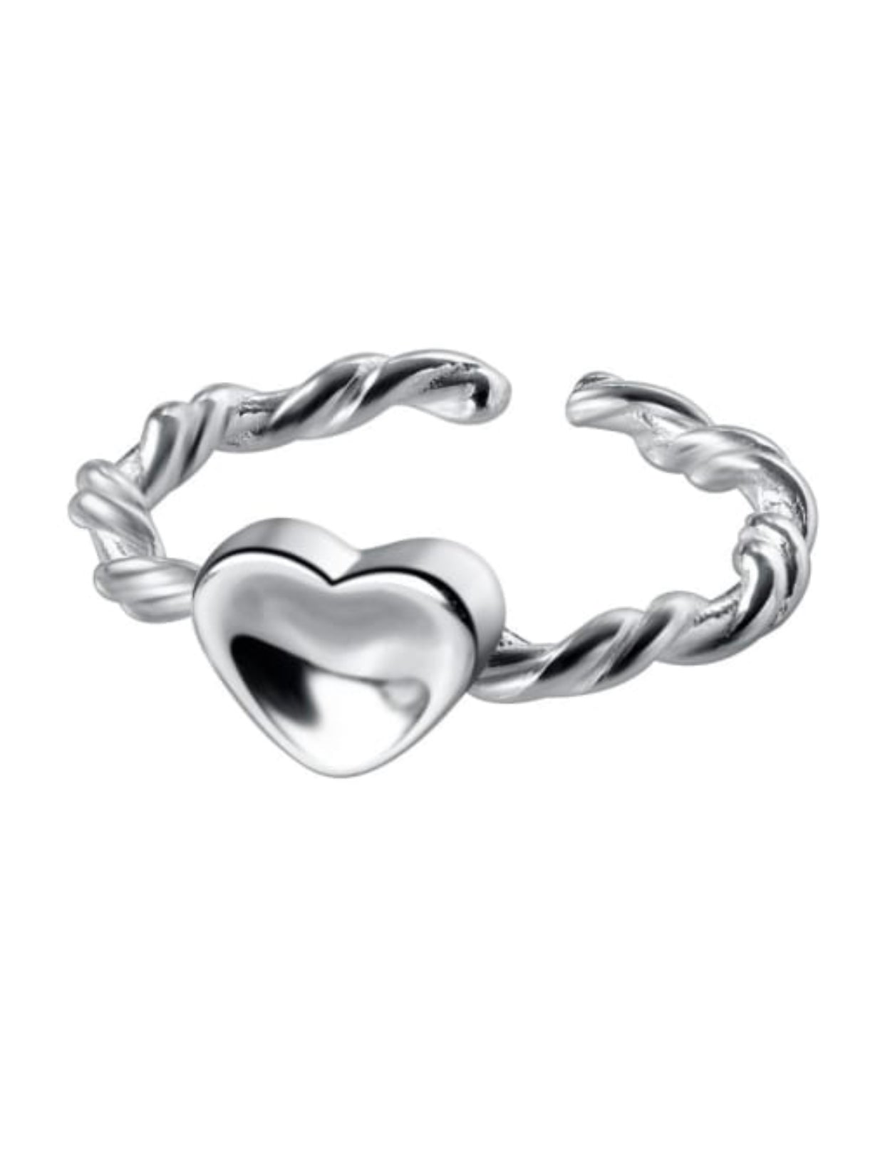 ALESSIO STERLING SILVER TWISTED HEART RING