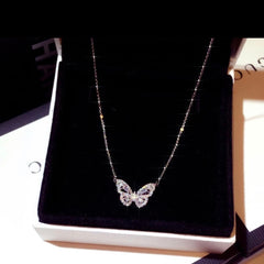 SAVINA STERLING SILVER BLING BUTTERFLY NECKLACE