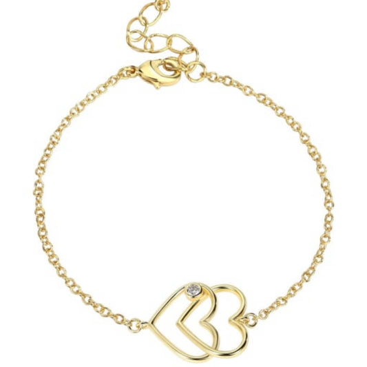 VALENTINA DOUBLE HEART STERLING SILVER BRACELET