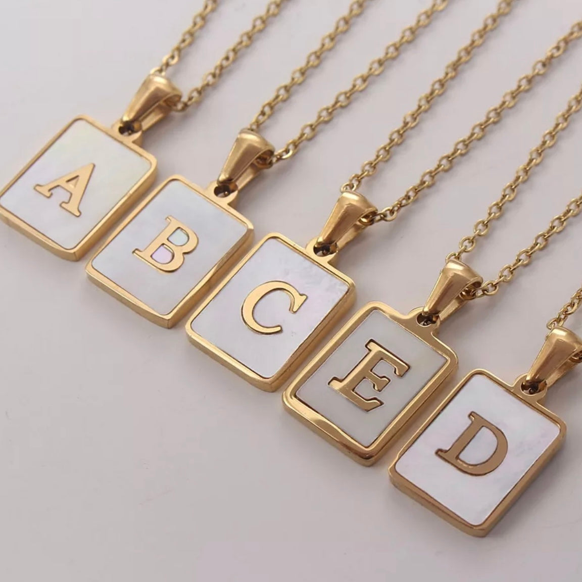 Mother Of Pearl Initial Alphabet Pendant Necklace 26 Letter Square A To Z  Hip Hop Jewelry From Humom, $12.47 | DHgate.Com