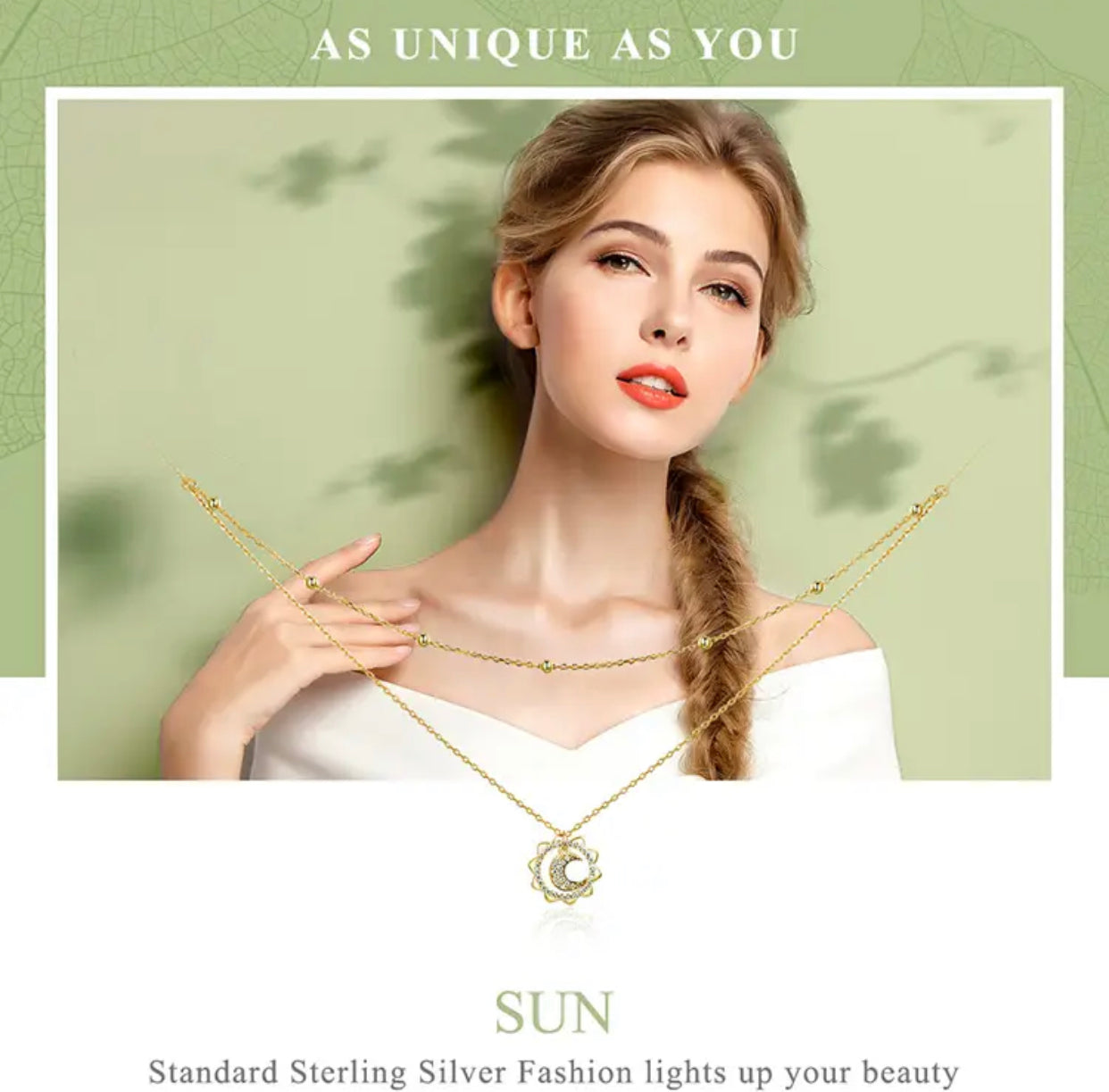 MARIANA STERLING SILVER SUN AND MOON PENDENT NECKLACE