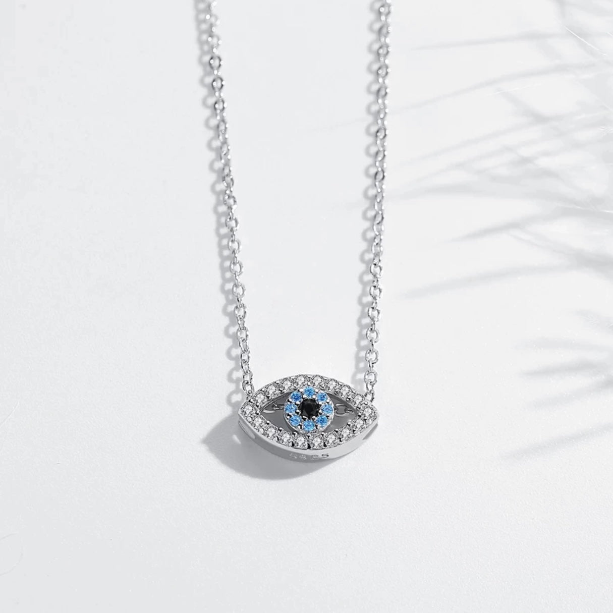 CAPRIA STERLING SILVER WITH CZ STONES EVIL EYE NECKLACE