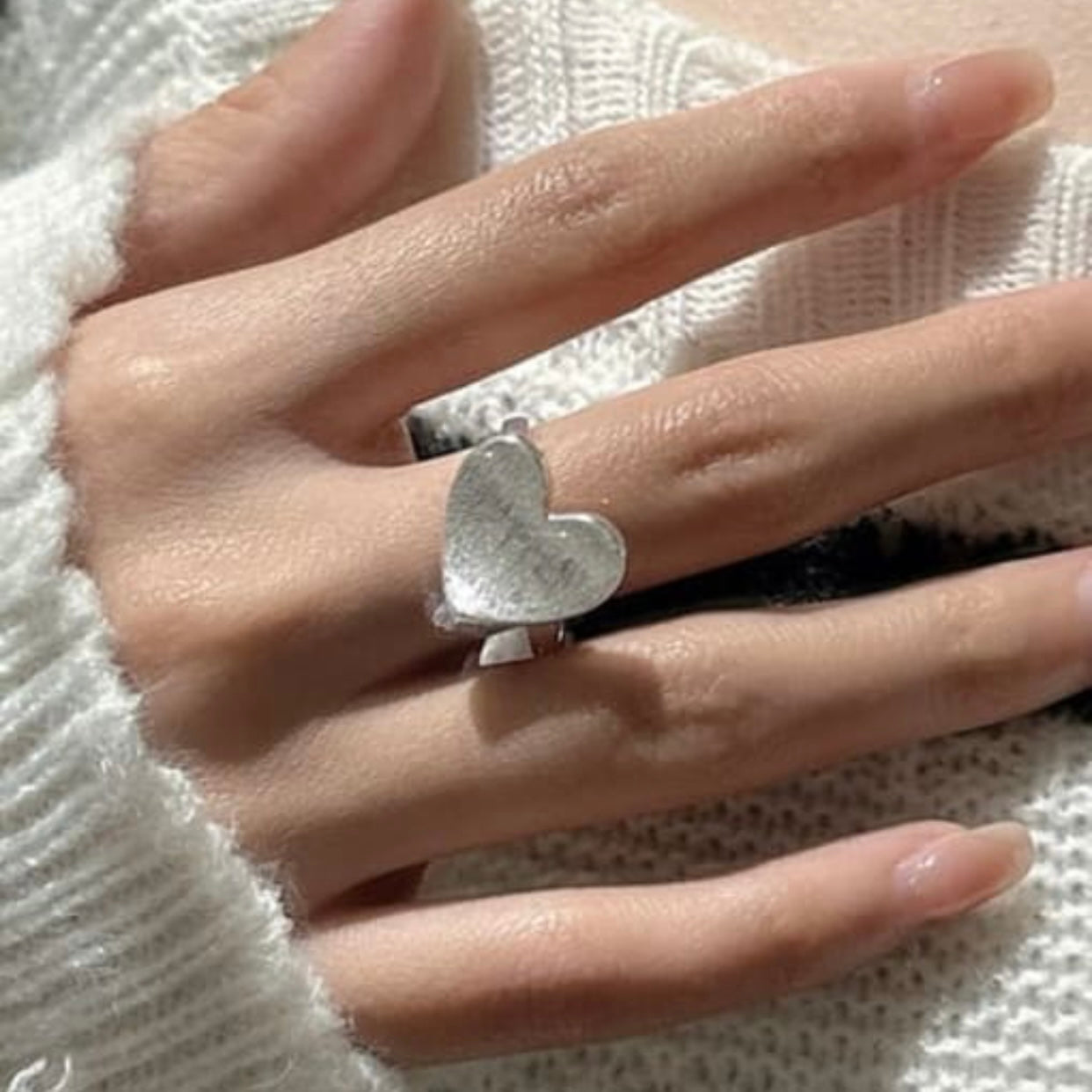 ANDREA STERLING SILVER TEXTURED HEART RING