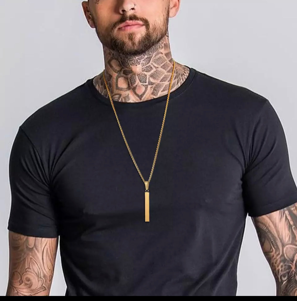 CHRISPINO MENS BAR PENDENT NECKLACE