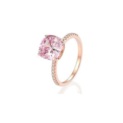 COSTANZA HIGH CARBON STERLING SILVER COCKTAIL PINK DIAMOND RING