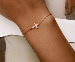 ISLA STERLING SILVER CROSS BRACELET