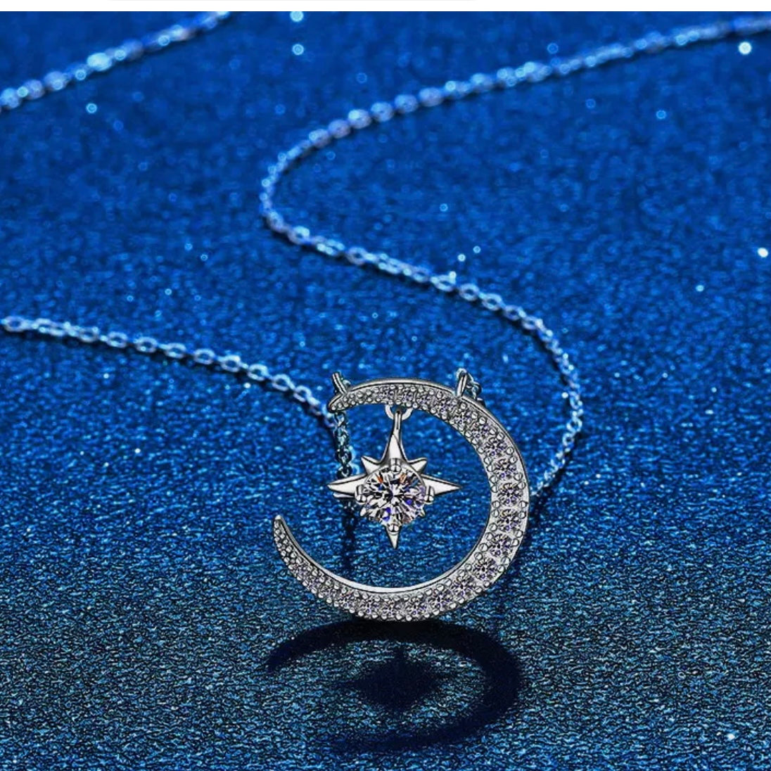 LUNA STERLING SILVER MOON WITH STAR PENDENT NECKLACE TAERA Jewelry luna-sterling-silver-moon-with-star-pendent-necklace-taera-jewelry