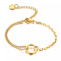 MARTINA BEAD CHAIN AND LINK CHAIN BRACELET