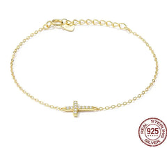 ISLA STERLING SILVER CROSS BRACELET