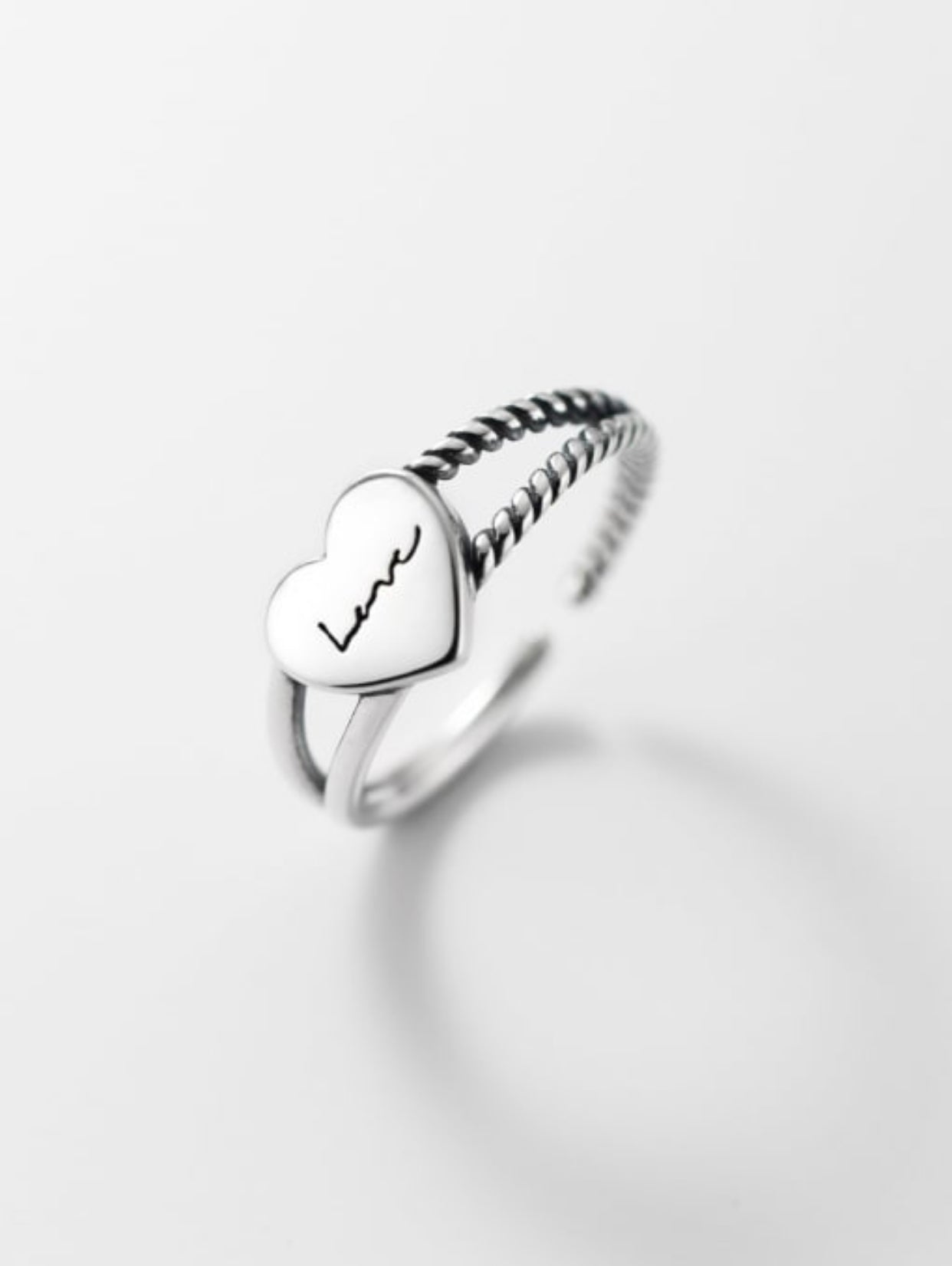 CECELIA ROPE CHAIN STERLING SILVER BAND LOVE RING