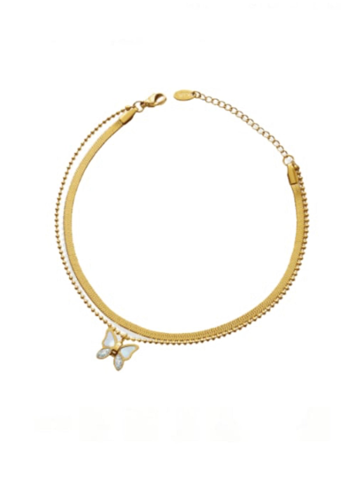 MARINA BUTTERFLY MOTHER OF PEARL ANKLET