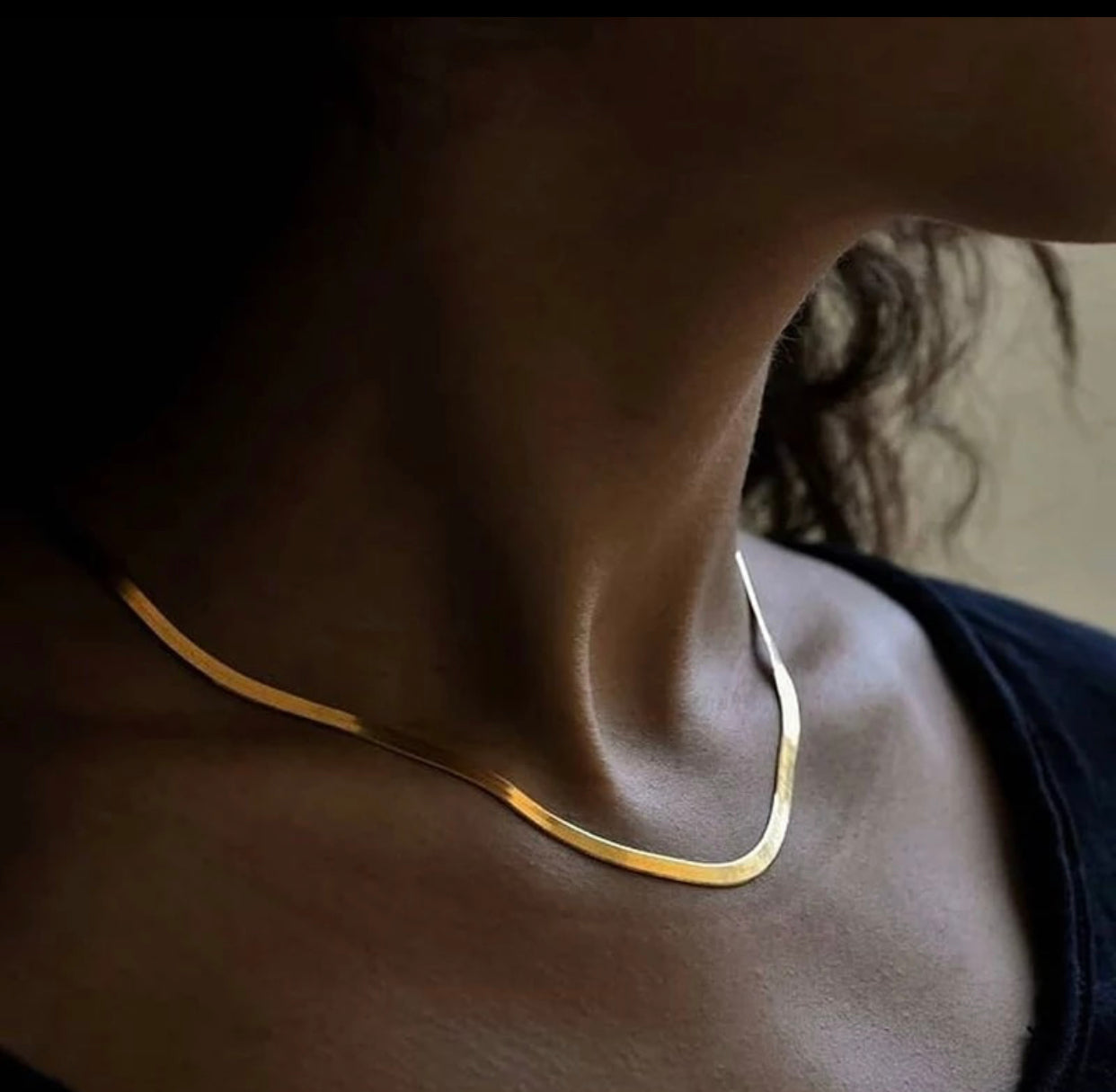 ANTONIA HERRINGBONE SNAKE CHAIN NECKLACE