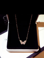 SAVINA STERLING SILVER BLING BUTTERFLY NECKLACE